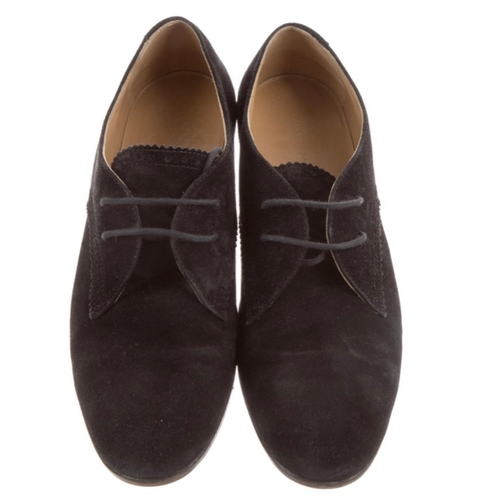 Black Suede Balenciaga Oxfords.